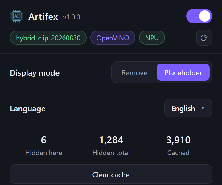 The Artifex popup, connected